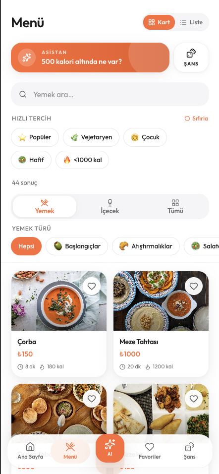 AI Destekli QR Men&uuml;